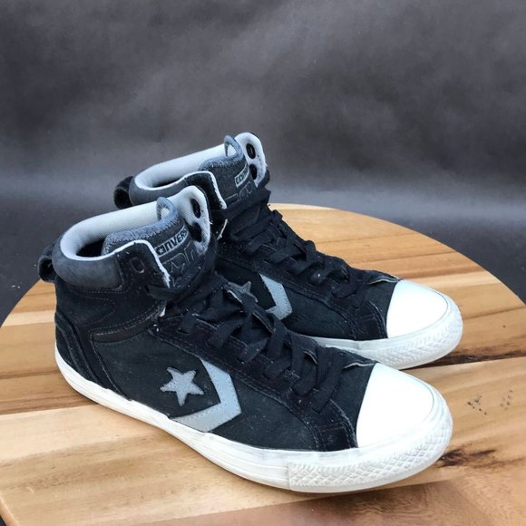Converse Other - Converse Cons Black Canvas Skate Shoes Mid Top Lace Up Sneakers Mens Size 7.5